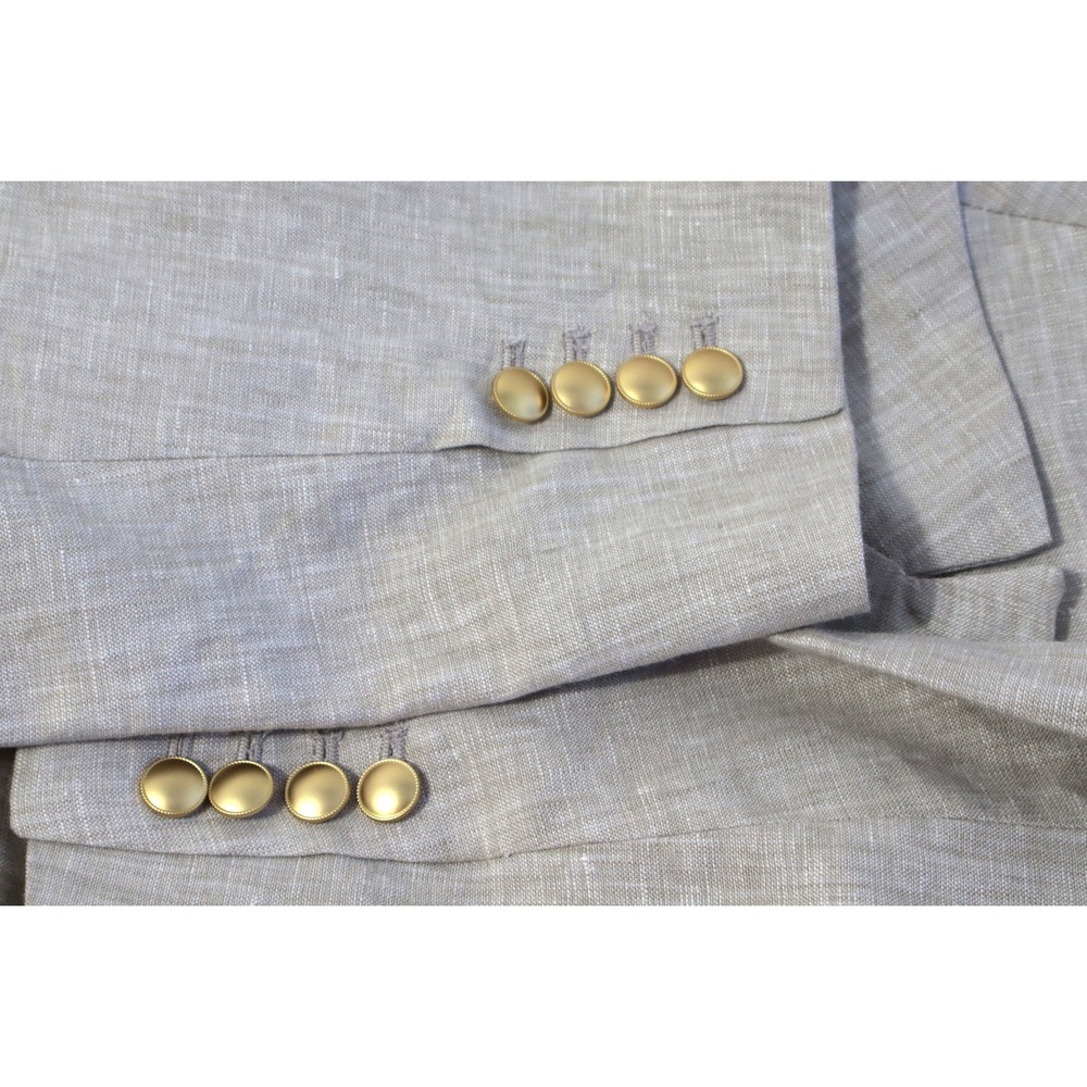 Quince Women Double Breasted Linen Blazer Beige Casual‎ Sport Jacket Sz L - Picture 6 of 7